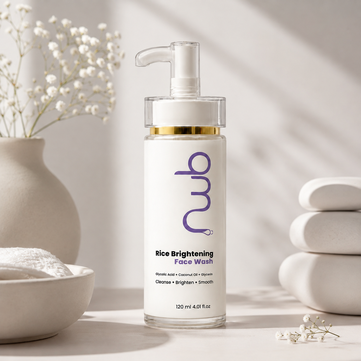 Rice Brightening Face Wash with Glycolic Acid - Deep Cleansing Facial Cleanser for Smooth Skin | 120ml