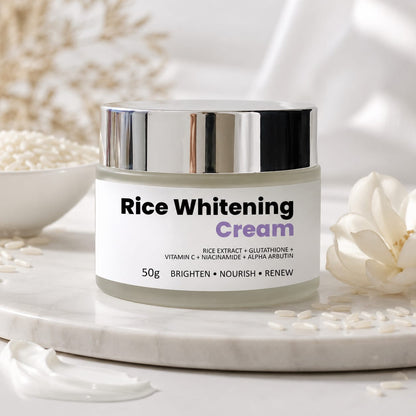 Rice Whitening Cream with Glutathione & Niacinamide - Brightening Night Cream for Even Skin Tone | 50g