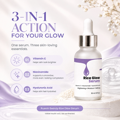 Rice Glow Serum with Vitamin C & Niacinamide - Brightening Face Serum for Glowing Skin | 30ml