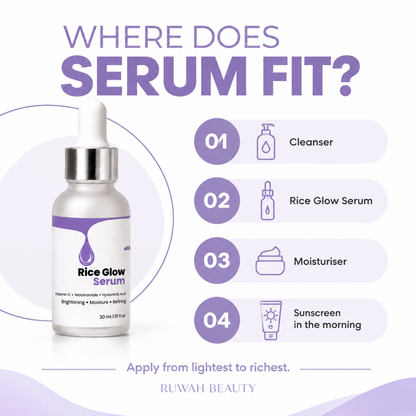 Rice Glow Serum with Vitamin C & Niacinamide - Brightening Face Serum for Glowing Skin | 30ml