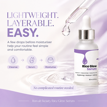 Rice Glow Serum with Vitamin C & Niacinamide - Brightening Face Serum for Glowing Skin | 30ml