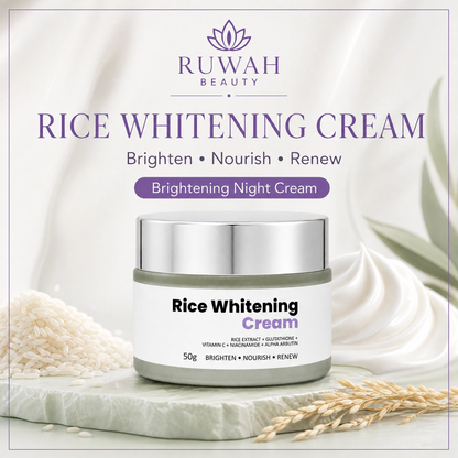Rice Whitening Cream with Glutathione & Niacinamide - Brightening Night Cream for Even Skin Tone | 50g