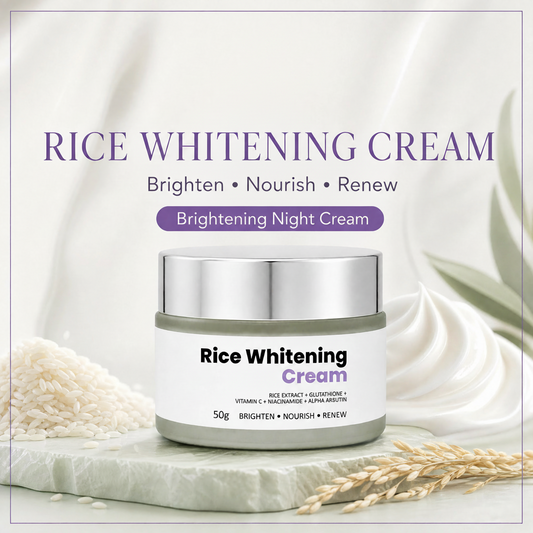 Rice Whitening Cream with Glutathione & Niacinamide - Brightening Night Cream for Even Skin Tone | 50g