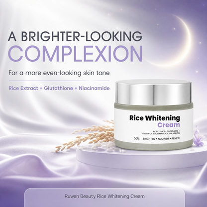 Rice Whitening Cream with Glutathione & Niacinamide - Brightening Night Cream for Even Skin Tone | 50g