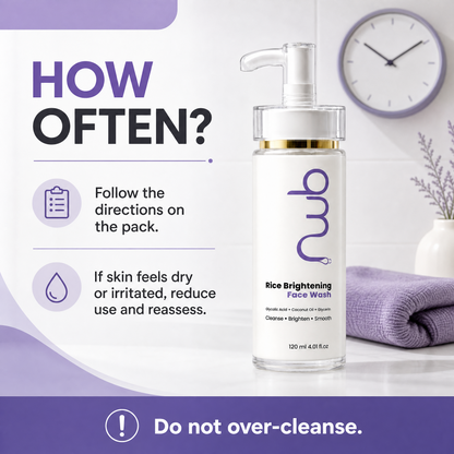 Rice Brightening Face Wash with Glycolic Acid - Deep Cleansing Facial Cleanser for Smooth Skin | 120ml