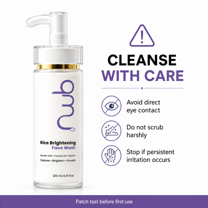 Rice Brightening Face Wash with Glycolic Acid - Deep Cleansing Facial Cleanser for Smooth Skin | 120ml