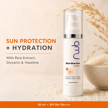 Rice Glow Sun Lotion SPF 50+ PA++++ - Lightweight Sunscreen with UV Protection & Anti-Tan | 50ml